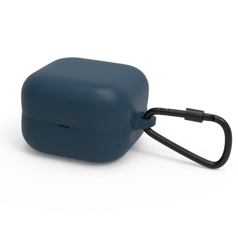 Geekria シリコン カバー 互換性 ソニー Sony LinkBuds Clip (WF-LC900) 対応 True Wireless Earbuds、キーホルダーフック付き、ケースポートアクセス可能 (ダークブルー)