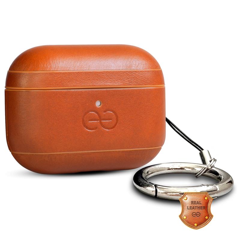 Dreem Real Leather AirPods Pro 3 Case Cover, Keychain Carabiner Clip, for Apple AirPods Pro 3 Case, Leather + Protective Hard P