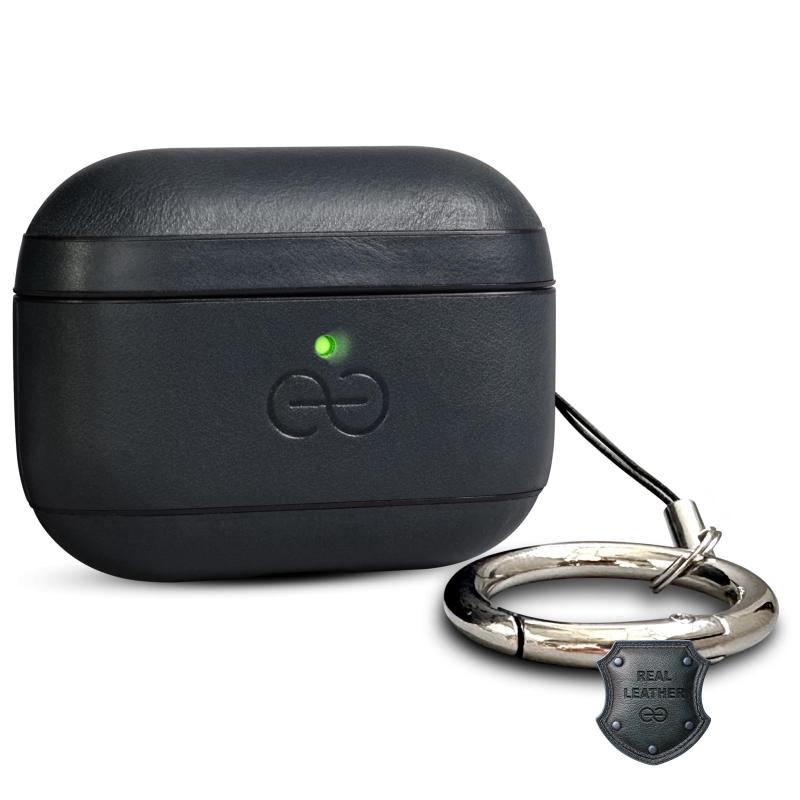 Rakuten - Dreem Real Leather AirPods Pro 3 Case Cover, Keychain Carabiner Clip, for Apple AirPods Pro 3 Case, Leather + Protective Hard P