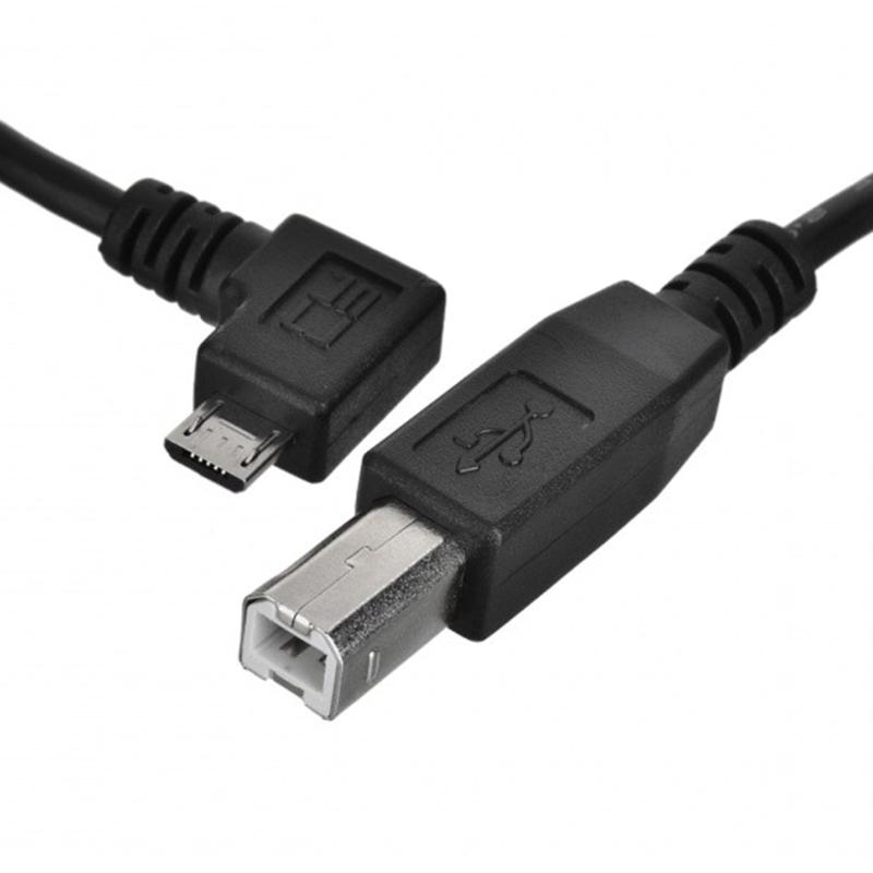 CY Micro USB - プリンターケーブル、Micro USB OTG 90度左角度 - USBタイプBプリンタースキャナーハードディスクレクトロニック楽器MIDIキーボードケーブル