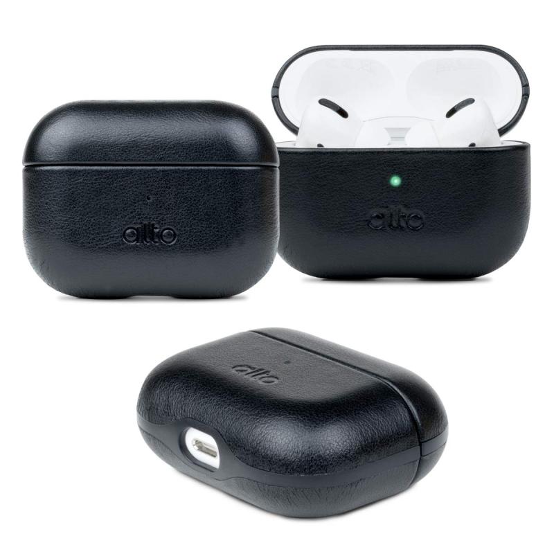 Alto AirPods Pro 保護ケース イタリア製 フルグレインレザー 本革 ワイヤレス充電対応 LED視認可能