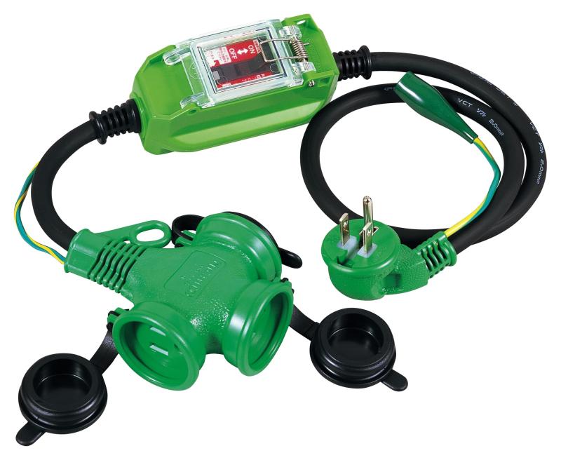 日動工業 防雨Lヘナポッキン延長ブレーカ PBWL-EK-T (屋内・屋外兼用型)