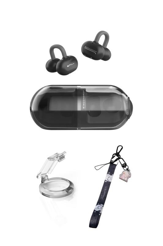 水月雨 Moondrop Pill セット オープンイヤー型ワイヤレスイヤホン イヤーカフ イヤホン オープンイヤー ワイヤレス Bluetooth 6.0 開放型 耳挟み式 【IPX4防水 / 最大28時間再生 / AIノイズキャンセリ