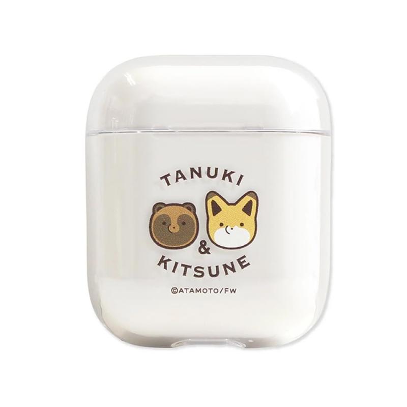 グランサンク タヌキとキツネ AirPods クリアケース 【フェイス】 airpods 第1世代 第2世代 耐衝撃 保護 カバー クリア 保護ケース かわいい mttk-04