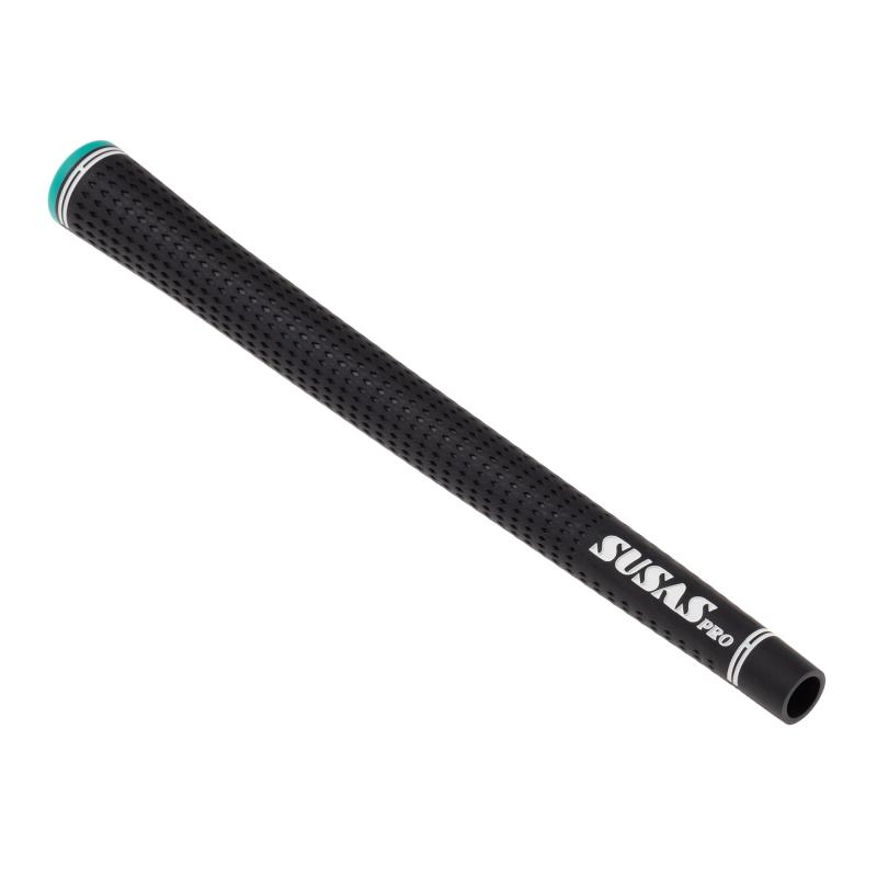 SUSAS(スーサス) SUSAS PRO ゴルフグリップ 芹澤信雄プロモデル バックライン有り ブラック SUSASpro-SZ-BKP原産国:日本素材:スチレン系エラストマー樹脂性別:男性/女性全長:約26.8cm、重量:約50gバックライン:有り(強め)、硬度:50°エンドキャップ:モスグリーン、硬度:50°推奨口径:M-59