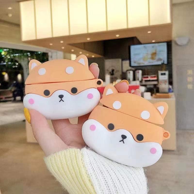 柴犬 しばいぬ Airpodsケース1/2世代適用 リング付き 落下防止シリコン製 AirPods...