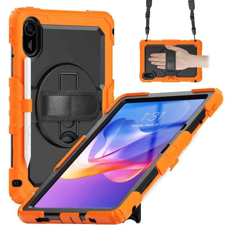 Aokil For Redmi Pad SE 8.7 4G ケース 2024年発売 For Redmi Pad SE 8.7インチ カバー PETスクリーンプロテクターが内蔵 360°回転スタンド 肩掛け シリコン ハード 三層保護 生活防水 防塵 全面