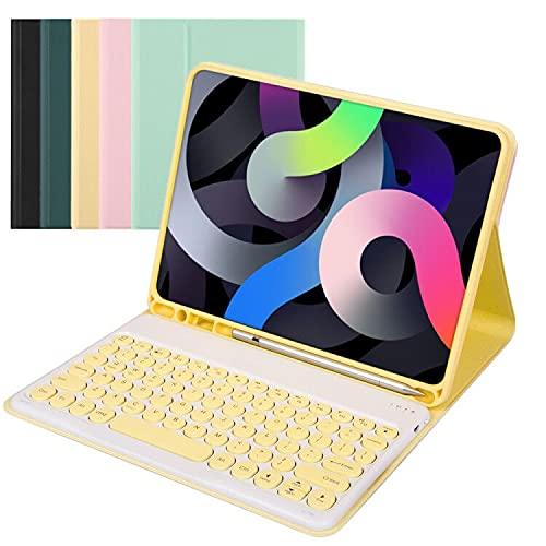 iPad 10 2022 iPad 8 7 6 5 Air5 Air4 Air3 Pro 10.5 10.2 11 10.9 キーボードケース マウス付き 丸型 カラーキー パステルカラー 可愛い レディース アイパッド Bluetooth キーボード