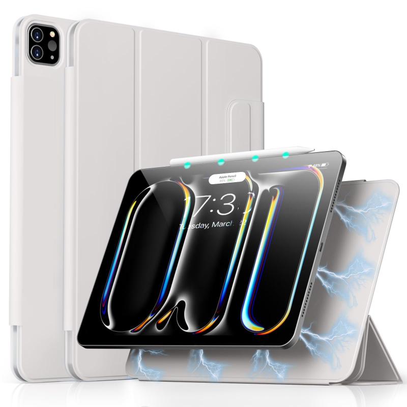 Aoub iPad Pro 13 インチ ケース 第7世代 2024 専用 マグネット 磁気吸着式 カバー
