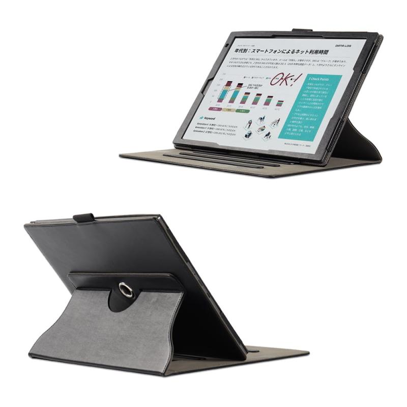 横方向および垂直方向回転スクリーンサポートビジネス富士通Quaderno A5 Gen 3C 40.3、A4.13インチeブックソフトボトム、ペンホルダー付きケース、Sony DPT-RP1/DPT-CP1に適しています