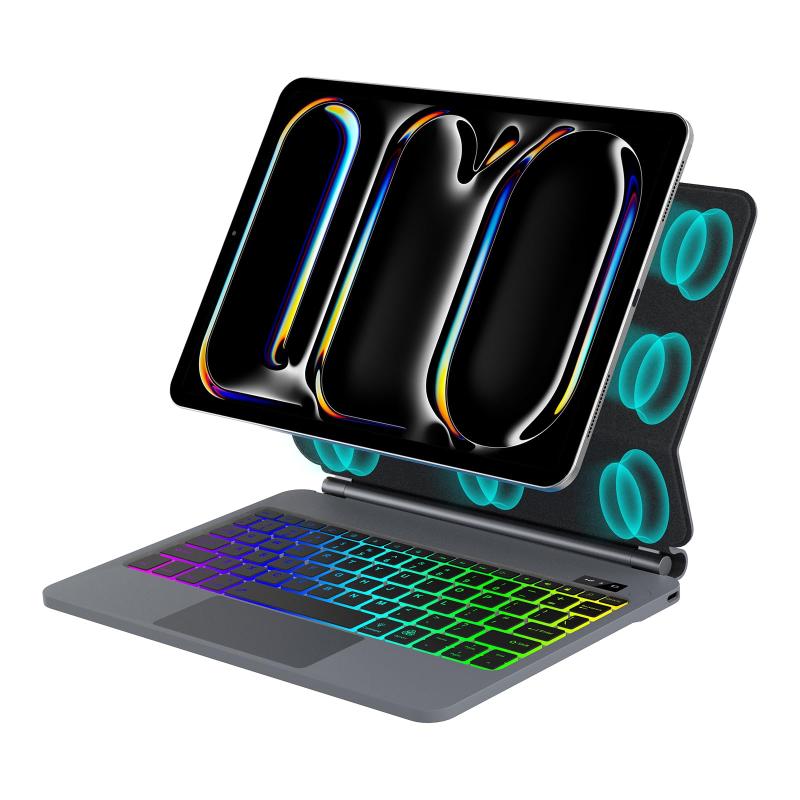 【2025年進級版】マジックキーボード iPad Pro 13インチ（M5 M4) iPad Pro 13 ケース キーボード マルチタッチジェスチャー対応 7色バックライト ワイヤレスBluetooth フローティングカンチレバーデザ