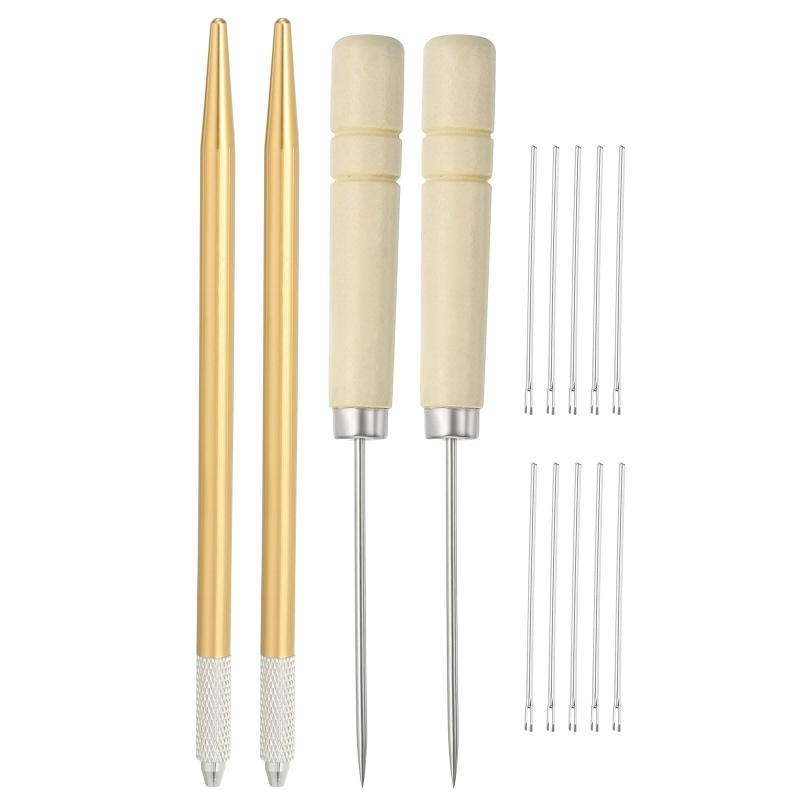 PATIKIL 人形の髪 ルーティングホルダーキット 0.6mm 人形の髪 再ルーティング編み針 木製 千枚通し付..