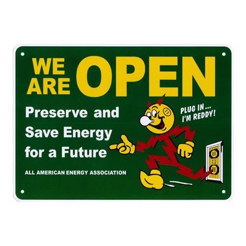 プラスティックサインボード レディキロ プラサインボード(CA-55：WE ARE OPEN)REDDY KILOWATT レディーキロワットレディキロさんのプラサインボードが登場ビビビっと 感電しちゃいそうDEATHサイズ：H25.5×W33.5cm
