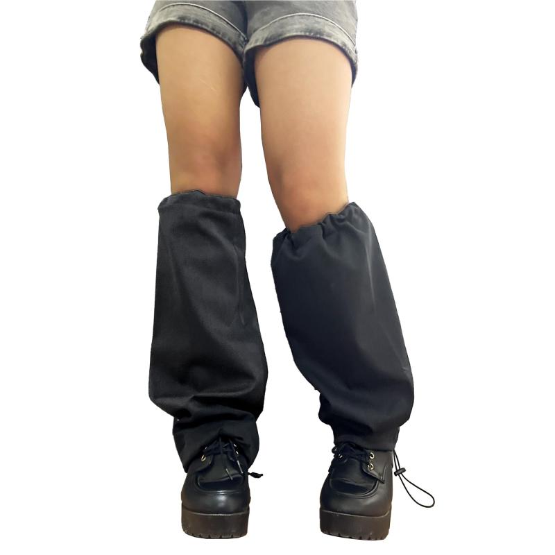 Rakuten - [SHENKEL] レッグウォーマー ルーズソックス風 黒 裏起毛 レディース ルーズソックス レッグカバー 可愛い 温かい 防寒 冷え 対策 Y2K ハロウィン
