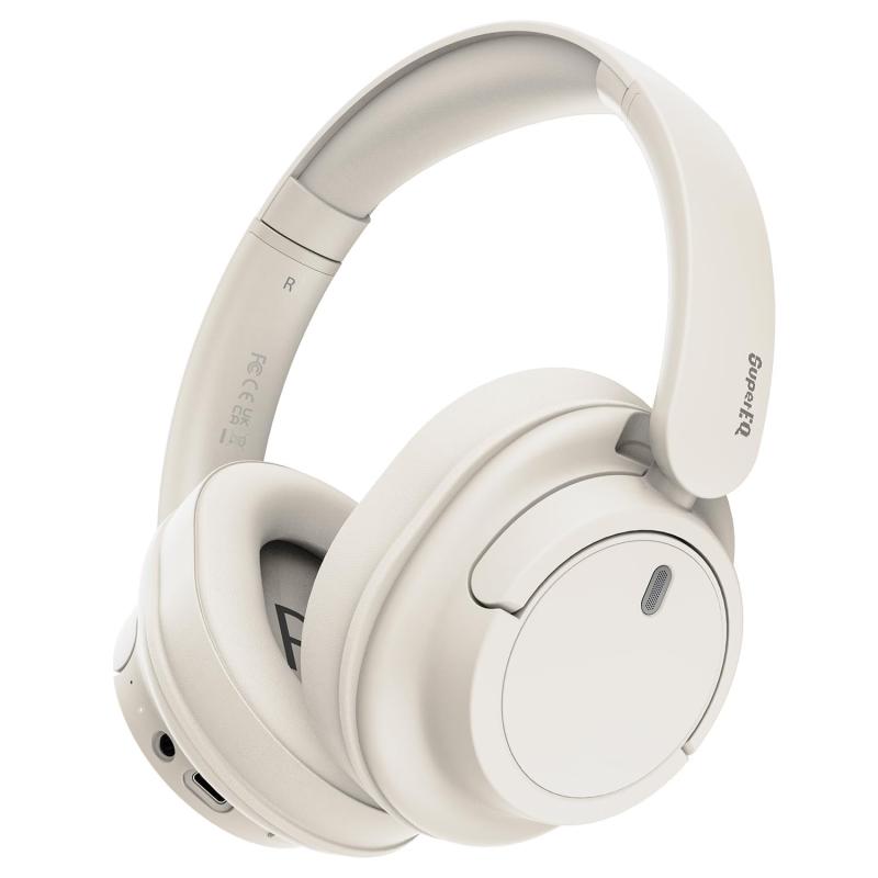 SuperEQ V16 ワイヤレスヘッドホン Bluetooth5.4, 40mmハイファイドライバー, 90時間再生, バス/ポップモード, 軽量折りたたみ式デザイン, マルチポイント接続対応(ブラック)