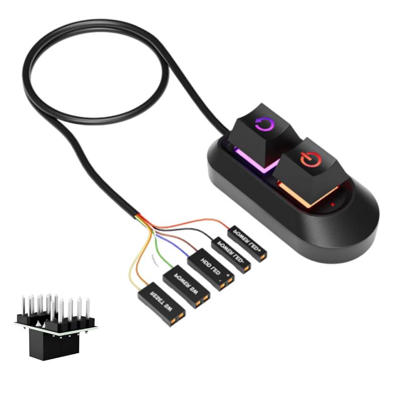 YUWENW 電源スイッチ デスクトップパソコン外部電源スイッチ 1個セット ボタン用 コンピュータ PC マザ..