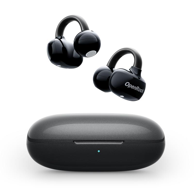 OpenRock E オープンイヤー ワイヤレスイヤホン 超軽量4g Bluetooth 6.0 イヤーカフイヤフォン 耳挟み式 最大28時間再生 専用アプリ マイク付き IPX4防水 急速充電
