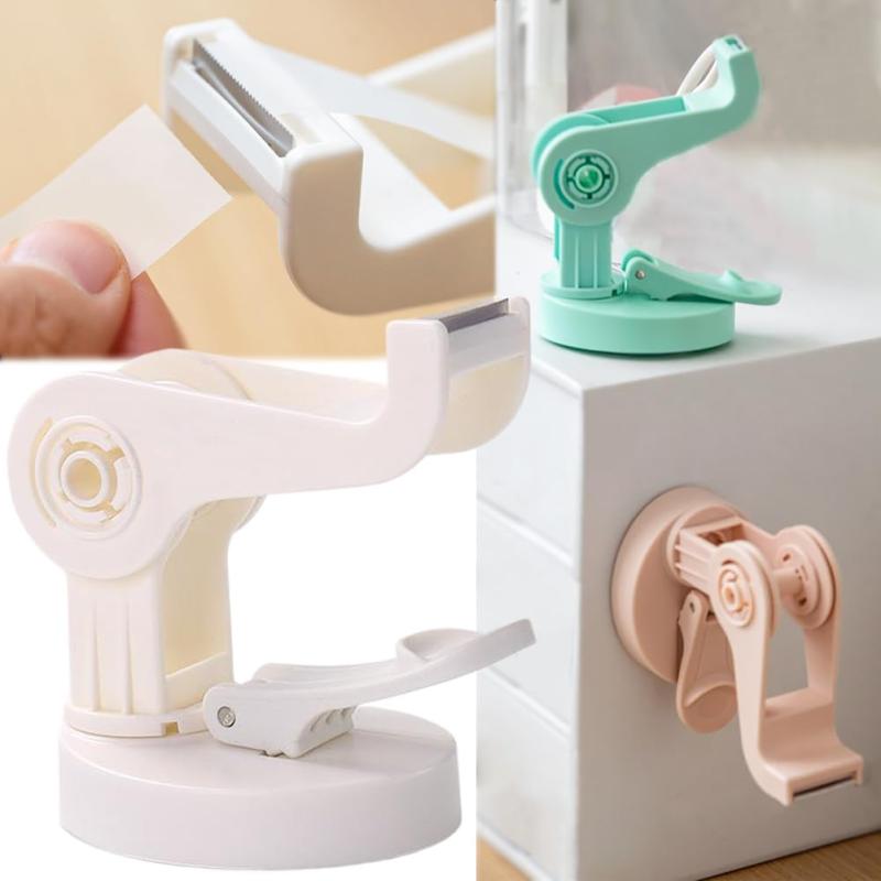 Wefitfix 吸盤付き テープカッター テープディスペンサー 安定性よい テープカッター小巻用 マスキングテープカッター 子供用テープカッター 切りやすい 360度回転可能 切る方向が調整可能 仕様：吸盤付き360度回転可能なテープカッター、重さ：69g、カラー：サイズ：93mm*50mm*91mm、対応テープ：小巻き・巻芯径：15mm以上・幅20mm以下・外径70mm以下の小巻きテープが使用可革新的な設計『回転可能』：テープカッターには360度回転可能な回転台と180度回転可能可能な臂が付いており、テープを異なった方向に切ることができます。そして、テープカッターが回転できることで、卓上だけでなく、テーブルの裏面（垂直方向）に吸着して取り付けて使用することができます。空間を最大限に利用できます。優れた安定性：吸盤タイプで卓上に吸着だけで使用できます。吸盤の吸着力がよくて、しっかりと吸盤が固定するのでテープだけを引き出しても本体がずれることもありません、子供でも安全に使用できます。*ハンドルを押すだけ設置完了、外すときハンドルを持ち上げるだけでいい。取り付けても外しても簡単で、子供一人でも使えます。優れた切れ味：特殊加工刃の採用で軽い力でよく切れ、切り口はギザギザにならずまっすぐキレイです。子供でも簡単に使えます。操作簡単、切断面もキレイで、誰でも失敗なくテープをキレイに切れます。コンパクト＆軽量：従来の置き型のテープカッターと比べ軽くて、サイズもより小さくなります。ただ69gの重さで子供でも持ち運びらくらく。いろいろなシーンに利用可能：吸盤で卓上に固定するため、通常品より軽く、工場、オフィスや店舗、家庭に最適です。コンパクトなサイズで、机の上に置いてもスペースをとりません。学生、DIY愛好家、オフィス、家用などいろいろなシーンに対応可能。
