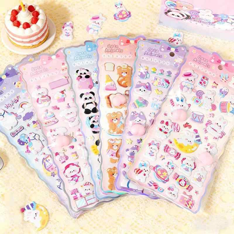 【おしりぷにぷにシール・被らない柄3枚セット】かわいい ぷくぷく 3D マシュマロ もちもち 立体お尻シール 貼り付け簡単 キャラクター 手帳 日記帳 スマホケース用 携帯電話飾り DIY デコ komorebishop-10179007 木漏れ日ショップ サンプル画像3