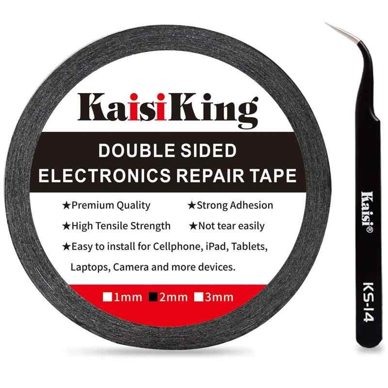 Kaisiking 50m LCD修理テープ 電話修理テープ LCDタッチスクリーン修理ステッカー 両面テープ接着剤 ピンセット1個付き 携帯電話、iPad、タブレット、ノートパソコン、カメラ、LCDスクリーン用