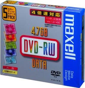 maxell DVD-RW 4.7GB ミックス 5枚 [DRW47MIXC