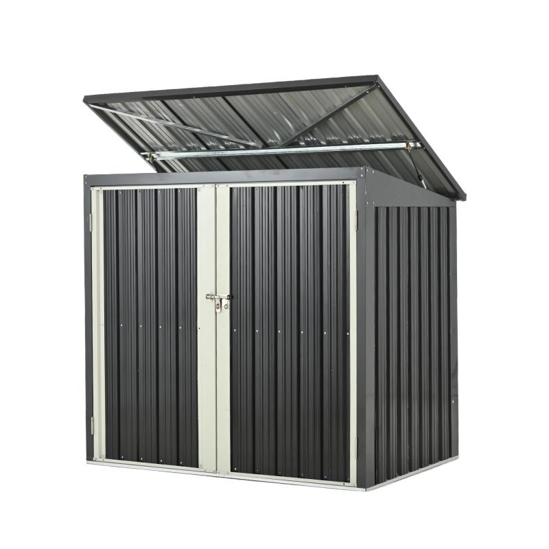 Osleep ゴミ収納庫 物置き ゴミストッカー 大容量 L158xW96xH134cm 物置 屋外 スチール 施錠可能 戸外収納庫 屋外物置 防さび 防水 ガーデニング