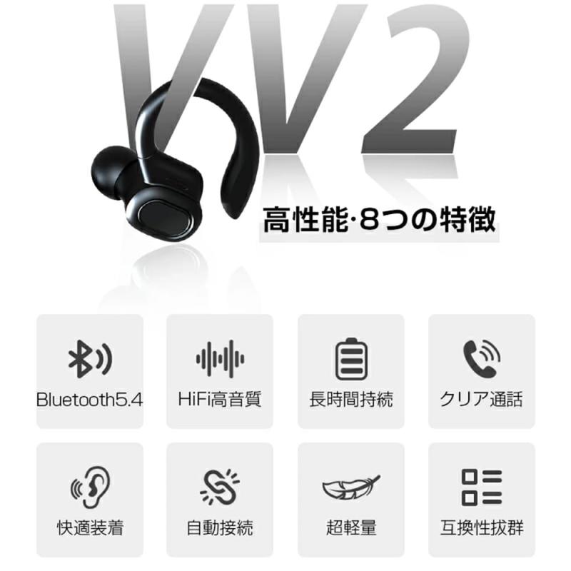ヨースミ ワイヤレスイヤホン Bluetooth5.4【2025新型モデル スポーツ特化型】耳掛け式ヘッドセット ENCノイズキャンセリング LEDディスプレイ Hi-Fi音質 IPX6防水 片耳/両耳モード Type-C充電 簡単操 komorebishop-10195081 木漏れ日ショップ サンプル画像3