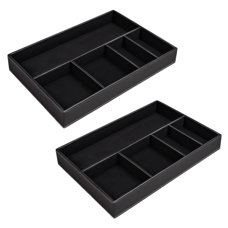Desk Tray - Nanari 収納トレイ 小物入れ 収納トレー 卓上トレイ 収納 引出し アクセサリー ブラック 2個セット