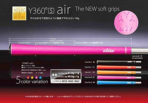 木漏れ日ショップのelitegrips(エリートグリップ) ゴルフグリップ シームレスシリーズ Y360S air ワイルドオレンジ｜アングル3