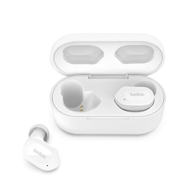 Belkin SOUNDFORM Play 完全ワイヤレスイヤホン Bluetooth 5.2 6mmドライバー 4マイク通話テクノロジー 通話ノイズリダクション 最大38時間音楽再生 防滴IPX5