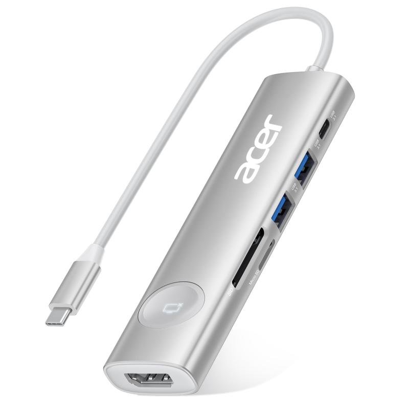 Acer USB C ハブ 7-in-1 HDMI Type C 変換アダプタ 4K@60Hz HDMI ドッキングステーション USB 3.1 ポート×2 タイプc データポート PD 100W 急速充電 SDカードリーダー マルチポート アダプタ M