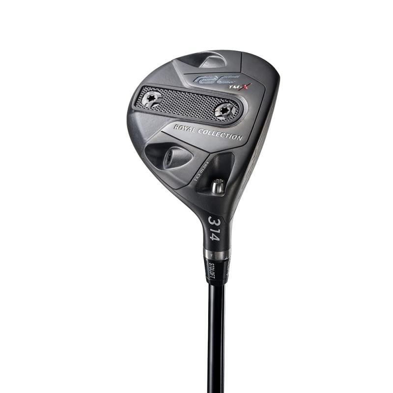 ロイヤルコレクション(Royal Collection) TM-X フェアウェイウッド RC TM-X FW Ti3W ロフト角：14°TT-5 FW フレックス：S 2022年モデル●番手：3W●素材・製法：クラウン/カーボン、ボディ/Ti811鋳造、フェース/6-4Ti、ソール/アルミプレート搭載●ロフト角：14度●ライ角：59.5度●ヘッド重量：212g●ヘッド体積：145cm3●アジャスタブル機能：ロフト角/±1.5°、ライ角/標準～3°フラット（全8通り）●長さ：42.75●バランス：D2●総重量：322g●シャフト名：Royal Collection TT-5●フレックス：S●シャフト重量：53g●トルク：5.1