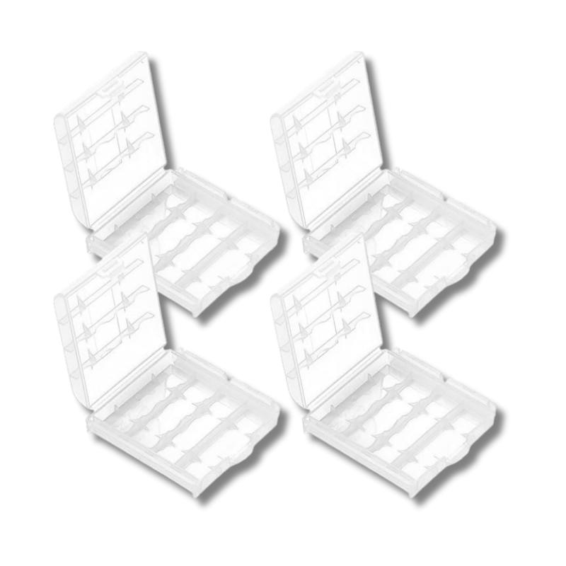 Rakuten - lulubelle 電池収納ケース 4個セット 電池ケース 乾電池整理 透明 プラスチック製 コンパクト 持ち運び便利