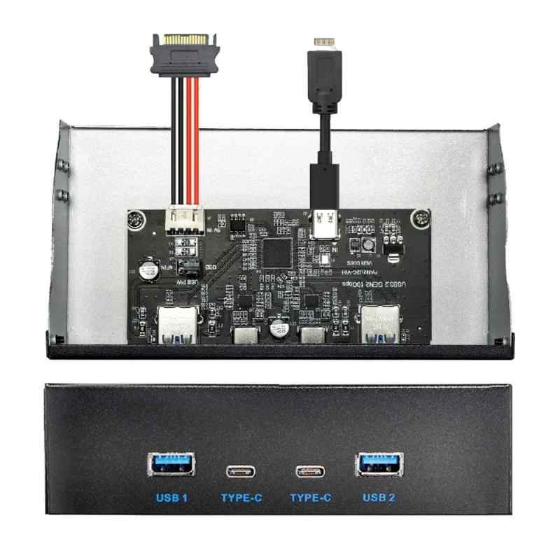 xiwai USB-C & USB 3.0 ハブ 4ポート フロントパネルからマザーボード 20ピンコネクタケーブル