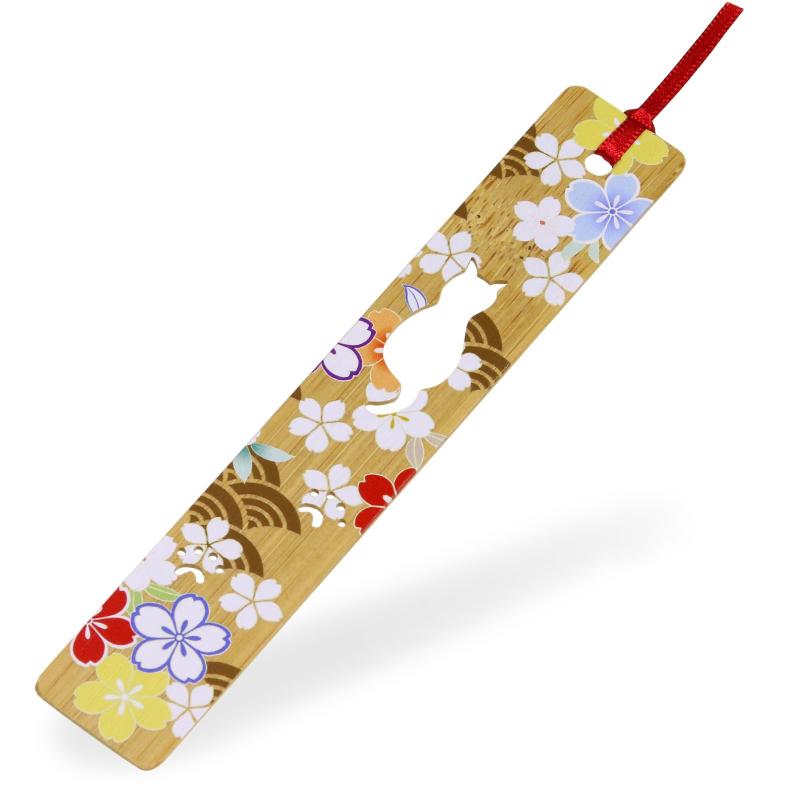 Rakuten - Morikuru(モリクル) 竹製 しおり スカシ彫り 印刷加工 長さ15cm 竹しおり 木製 TK01-09 柄