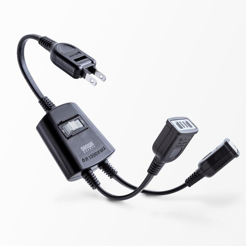 サンワダイレクト 延長コード 短い ACアダプタ対応 集中スイッチ付 700-TAP076_077