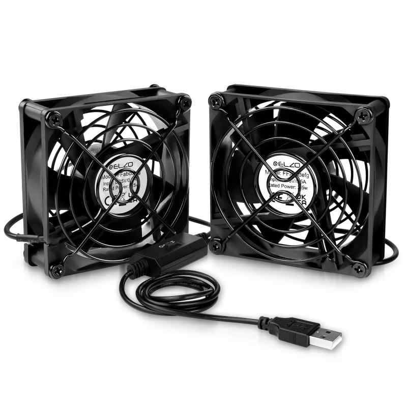 ELZO USBファン 静音 冷却ファン 8cm 12cm1500RPM ミニファン 5V 強力 送風機 USB扇風機 小型 卓上 薄型 冷却クーラー
