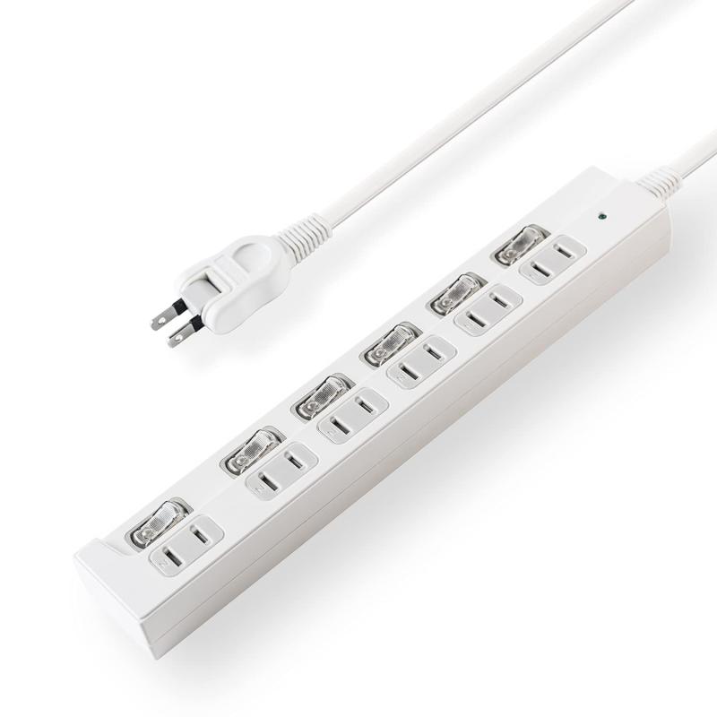 TOP-FLEX 電源タップ 延長コード 雷ガード 個別スイッチ 節電タップ ACコンセント 省エネ PSE認証済 4個口LED