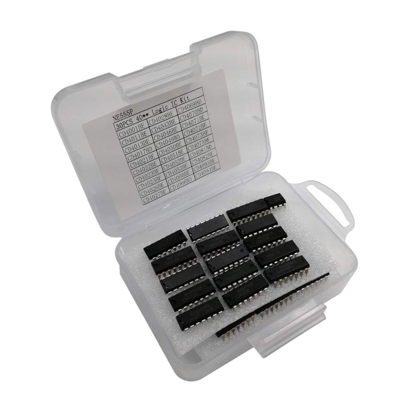 30PCS Logic IC Kit CD40xx & 74LSxx & 74HCxx Kit + 1PCS NE555P