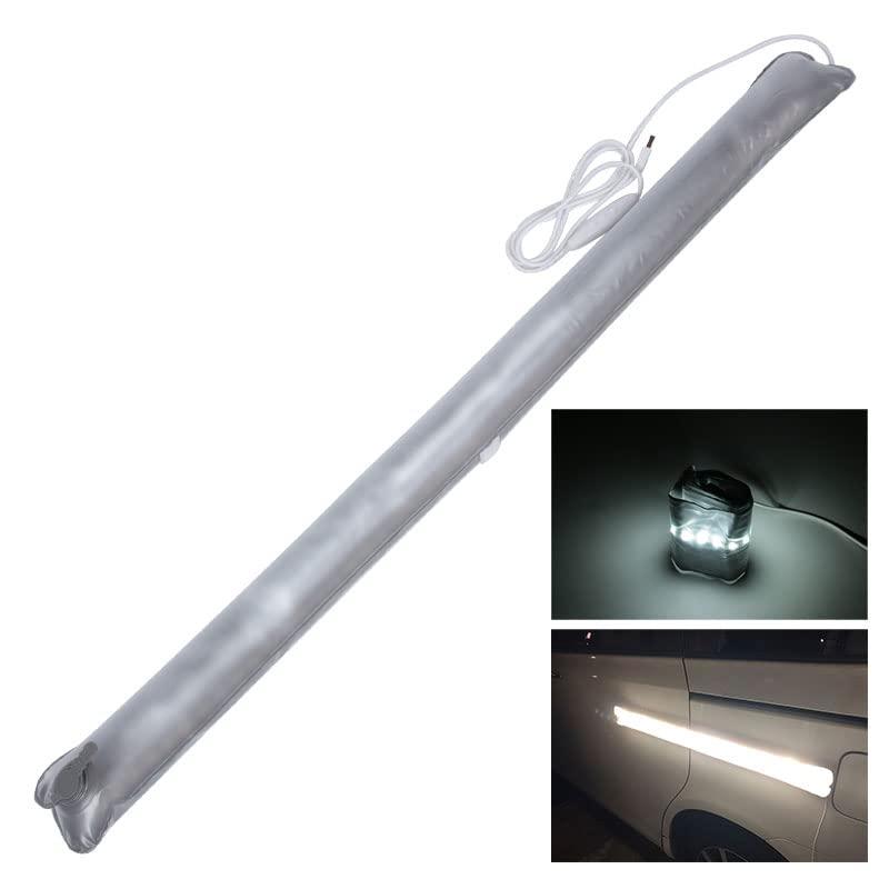 Light the camping night チューブ型LEDライト 折り畳んでぺったんこ膨らませてぺたっと簡単設置 LEDライト 最大1500ルーメン USB キャンプ アウトドア 釣り 車中泊