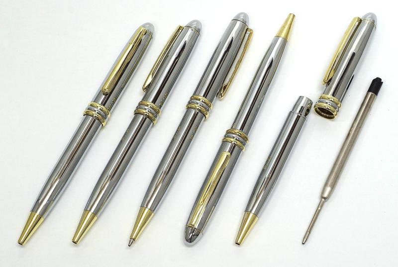 シボ革ペンケース青 メタルタッチ棒黒とブリリアントシルバー回転ボールペンセット SASL-ALB-PD07 komorebishop-10166412 木漏れ日ショップ サンプル画像2