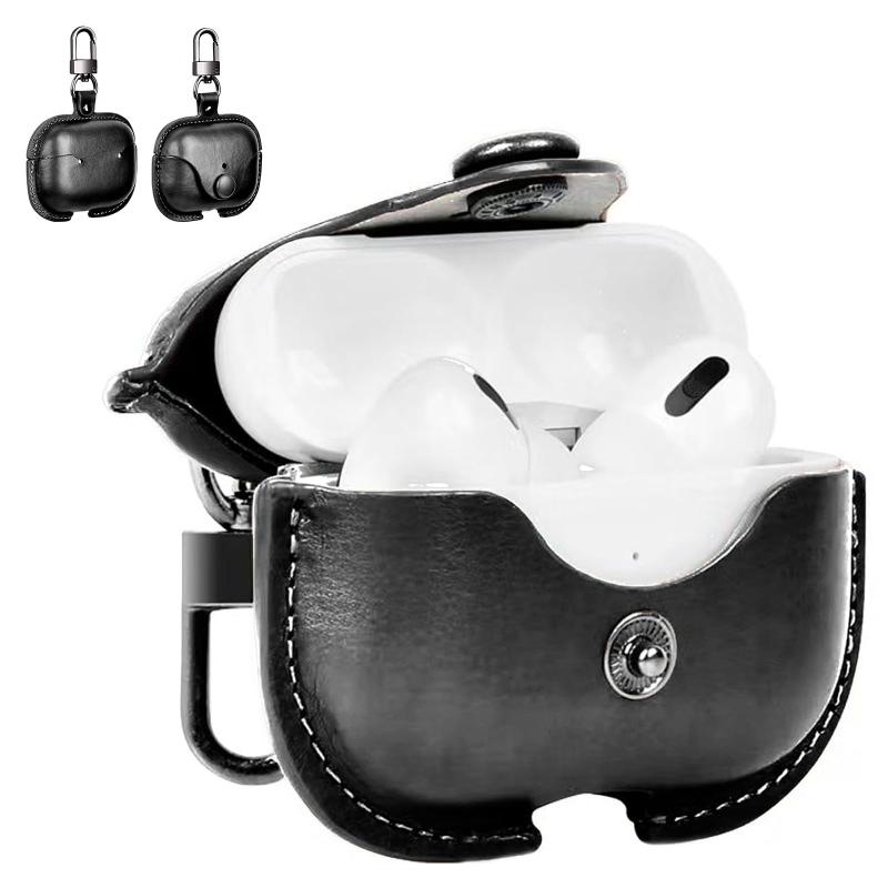 【送料無料】JXRICH For AirPods Pro ケース 第2世代 エアーポッズプロ 2ケース 本革 イタリアンレザー エアーポッズプロ 用 カバー 高級 PU革 全面保護 耐衝撃 前面LEDランプが見 色：グリーン、サイズ：Airpods pro 3ケース