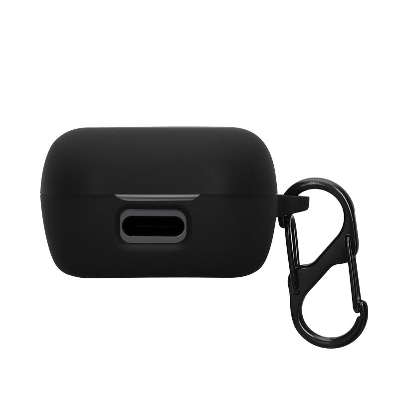 kwmobile イヤホンケース Sennheiser ACCENTUM True Wireless対応 ケース - ワイヤレスイヤホン シリコン 落下防止 黒色