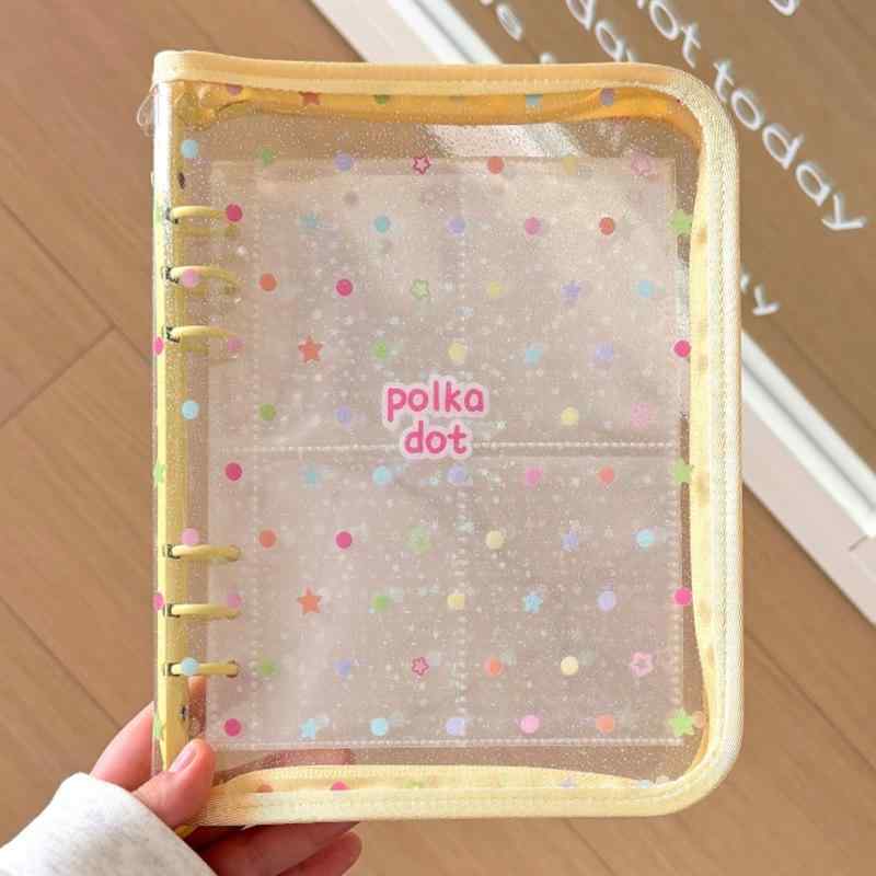 Botocooシール 手帳 透明 A5 6穴収納バインダー 大きいサイズ シールバインダー女の子 はがせる クリアシール手帳 ステッカー収納アルバム 収集 整理 展示に 詰め替え可能 シール収納 推し
