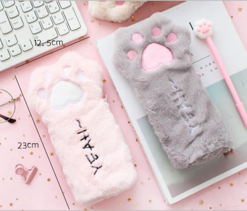 かわいい モフモフ 猫の手 スマホケース ペンケース 筆箱 文具 肉球 筆入れ 筆記用具 可愛い文房具 鉛筆 ホルダー ペン ポーチ もふもふ 気持ちいい 携帯ケース 収納 女の子 新学期 入学祝い komorebishop-10226228 木漏れ日ショップ サンプル画像3