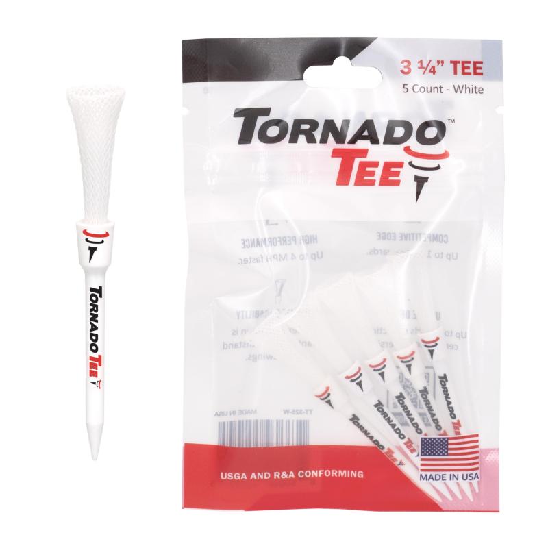 トルネードティ (TORNADO TEE) ゴルフティー ドラコン ホワイト 3.25インチ (82mm) 5本入り TT-325(4.0)