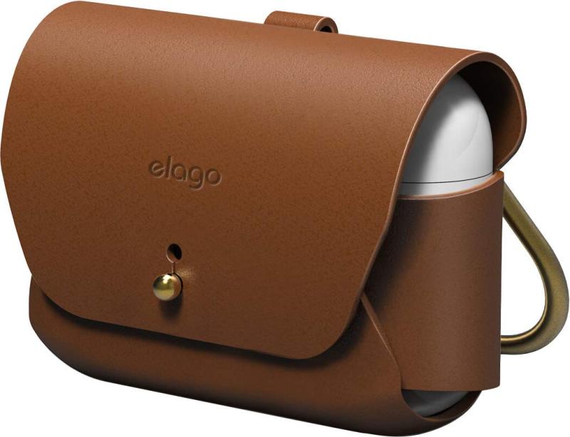 【elago】 AirPods Pro ケース 本革 レザー カラビナ リング 付属 一枚 革 シンプ...