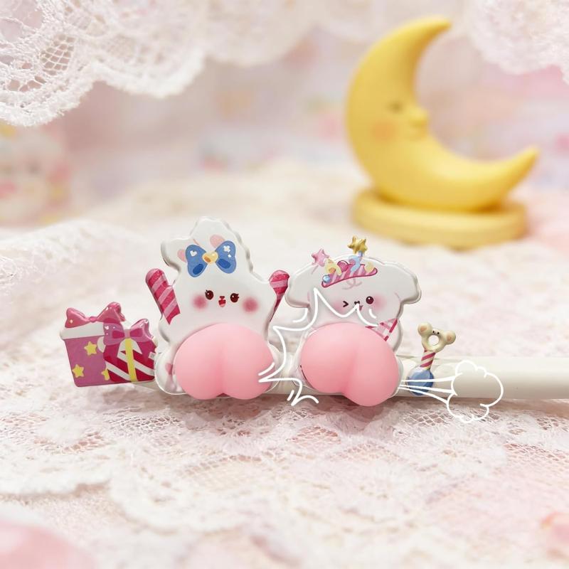 【おしりぷにぷにシール・被らない柄3枚セット】かわいい ぷくぷく 3D マシュマロ もちもち 立体お尻シール 貼り付け簡単 キャラクター 手帳 日記帳 スマホケース用 携帯電話飾り DIY デコ komorebishop-10179007 木漏れ日ショップ サンプル画像2
