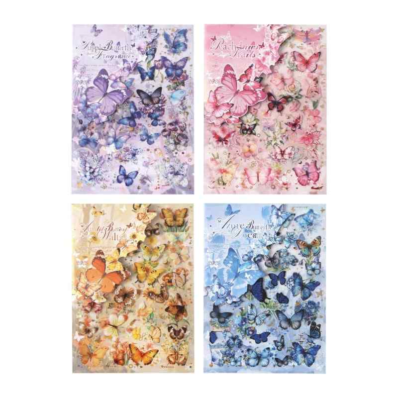 Hikosiya シール ステッカー おしゃれ かわいい 花火 蝶々 花 キラキラ 手帳シール DIY 手作り 雛菊 薔薇 菊 ノートシール 日記 カレンダー 装飾用 スケジュール 手帳 アルバム 手紙 日記帳用 貼