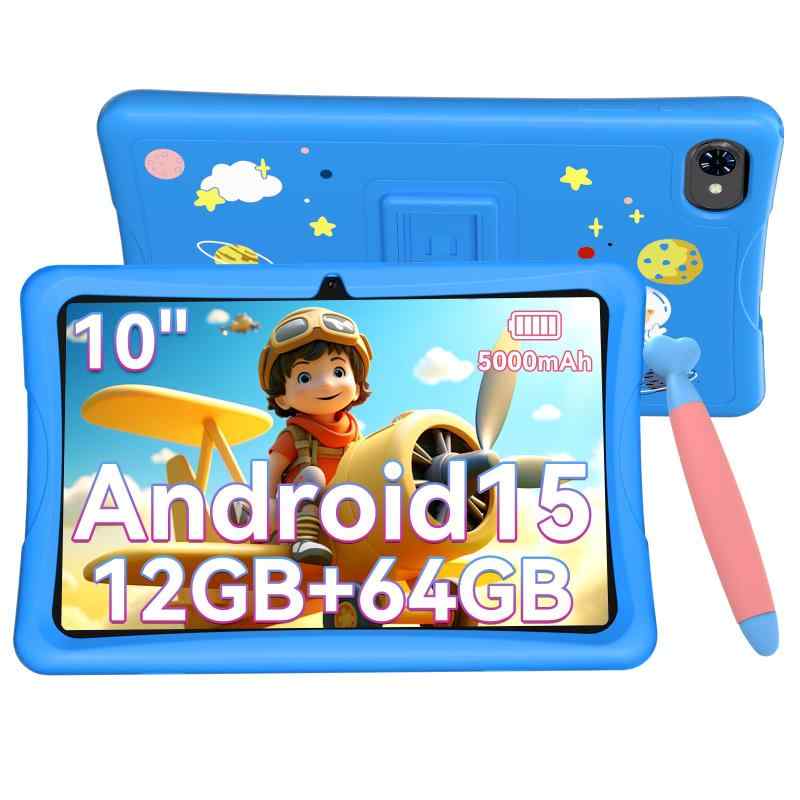 【2025年 TABWEE K10 キッズタブレット10インチ Wi-Fiモデル、キッズスペース&YouTube Kids 対応&iKids対応、Android 15タブレット、12GB RAM+64GB ROM +2TB TF拡張、US